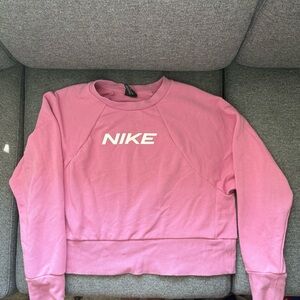Nike Pink Cropped Sweatshirt with Crew Neck
